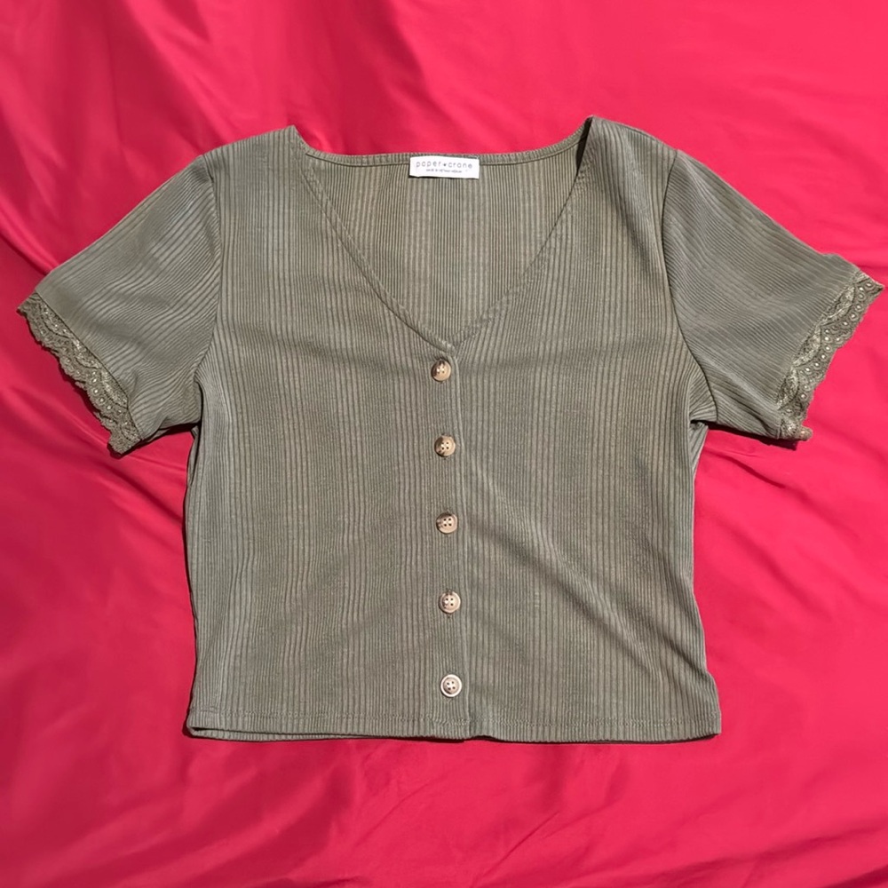 paper crane crop top